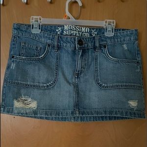 Mini Distressed Light Colored Jean Skirt 36” Waist